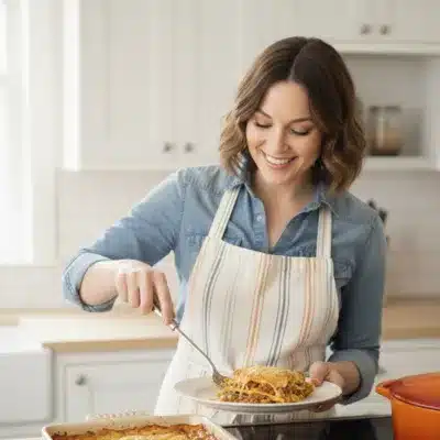 About Me 3 Olivia smiling in her kitchen