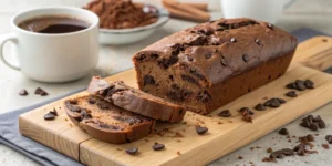 The Best Bread Recipe Chocolate: A Delicious Homemade Guide 13 Freshly baked bread recipe chocolate sliced open to reveal a soft, moist texture with melted chocolate chips.