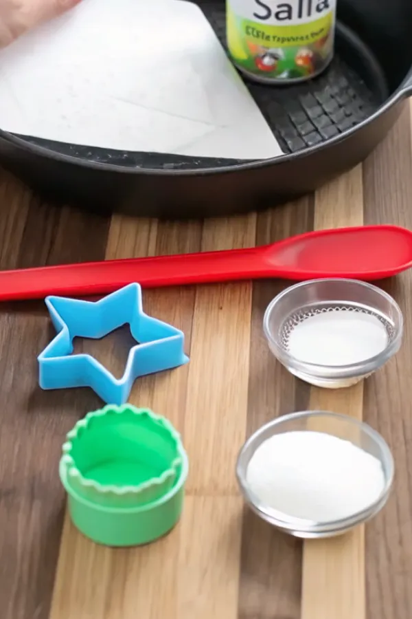Tools and ingredients needed to make Squid Game cookies at home