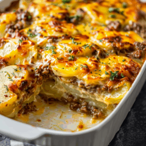 Cheesy Hamburger Potato Casserole