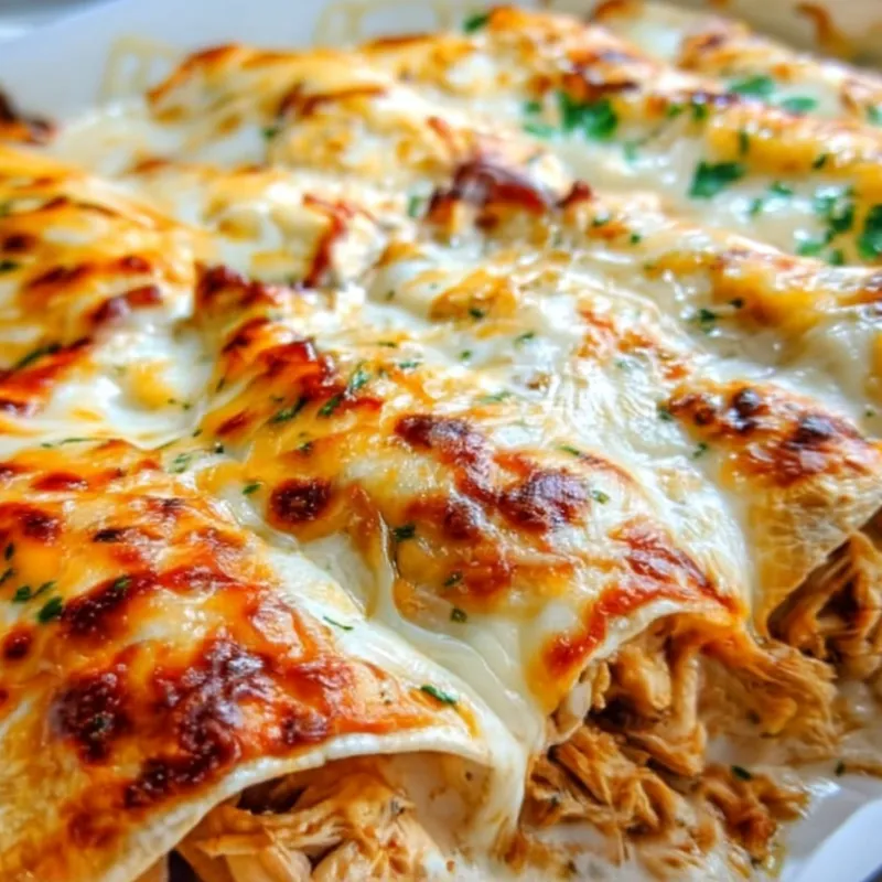 38g Protein Chicken Enchiladas with Dreamy White Sauce