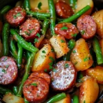 Crockpot Kielbasa and Green Beans